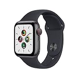 Apple Watch SE (1. Generation) (GPS + Cellular, 40mm) Smartwatch - Aluminiumgehäuse Space Grau, Sportarmband Mitternacht - Regular. Fitness-und Aktivitätstracker, Herzfrequenzmesser, Wasserschutz